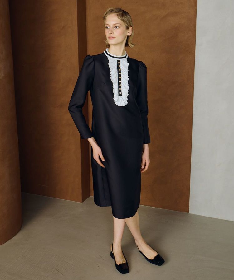 CORCOVADO/ Polyester Twill フィブリルフリルドレス
