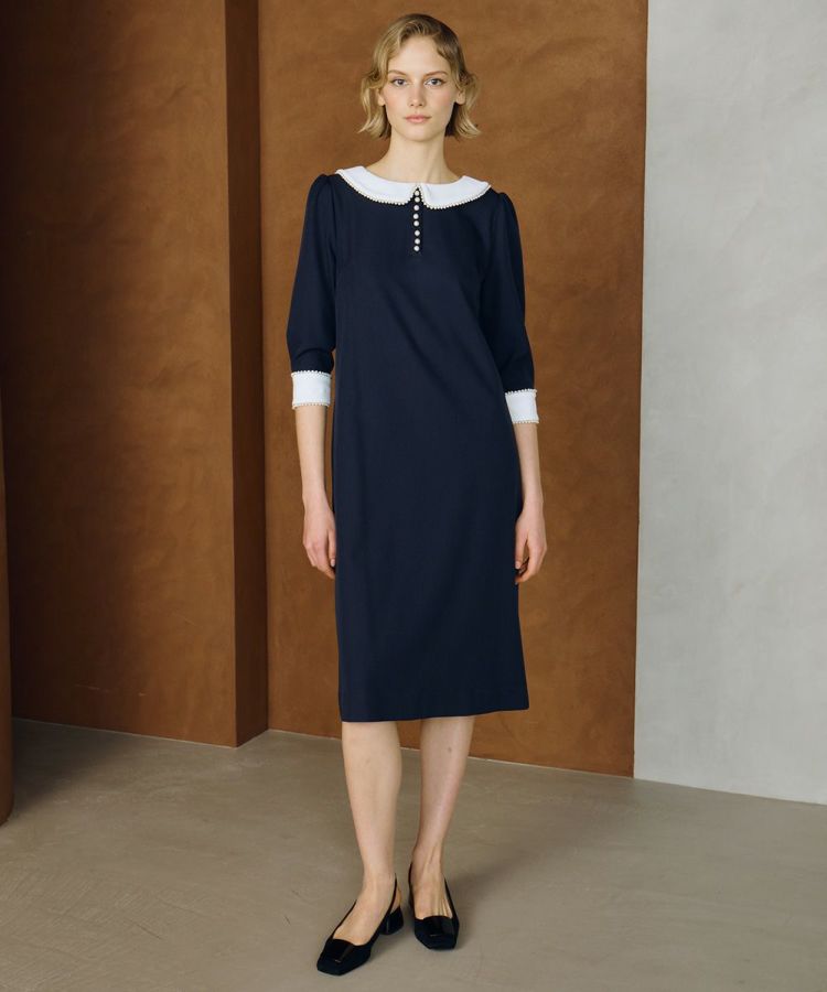 CORCOVADO / Polyester Twill ボートネックドレス