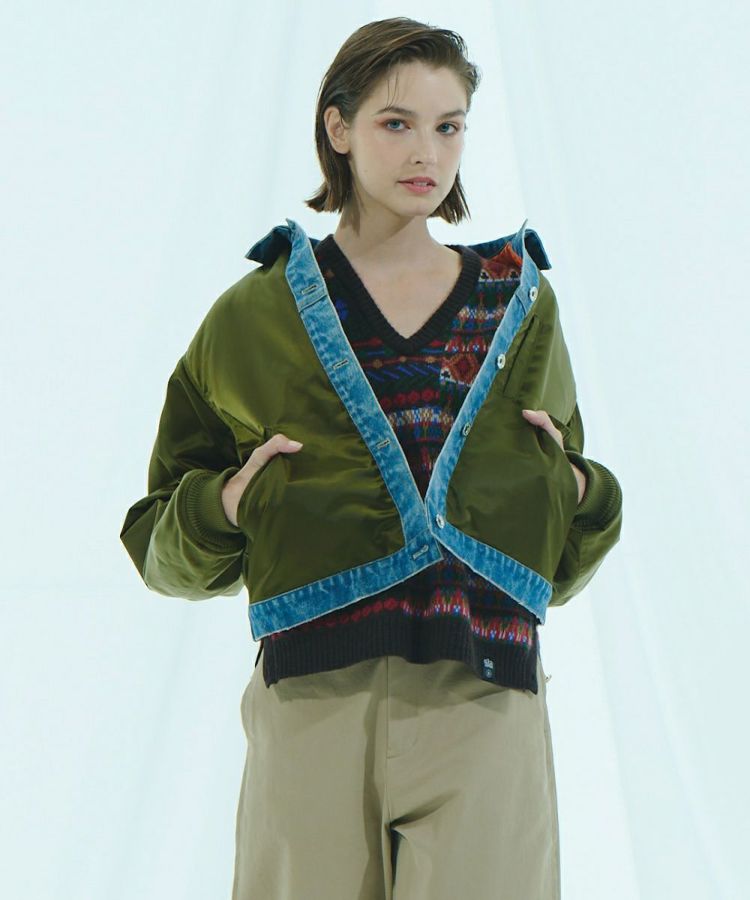 DSC / ナイロンサテン×13oz デニム MA-1ジャケット(予約)