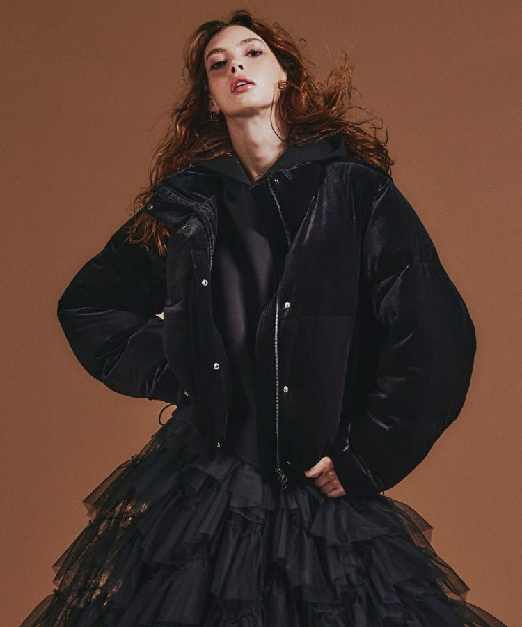 【POINT 10%】DSC / 2WAY ベロアダウンジャケット