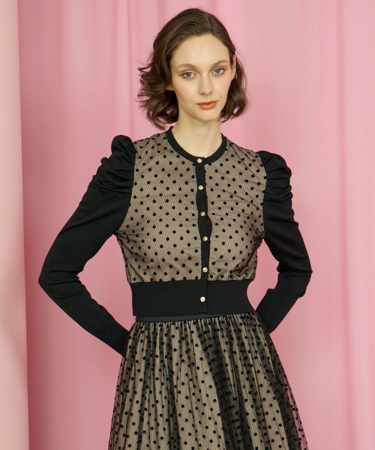 CORCOVADO / チュールドットフロッキー カーディガン