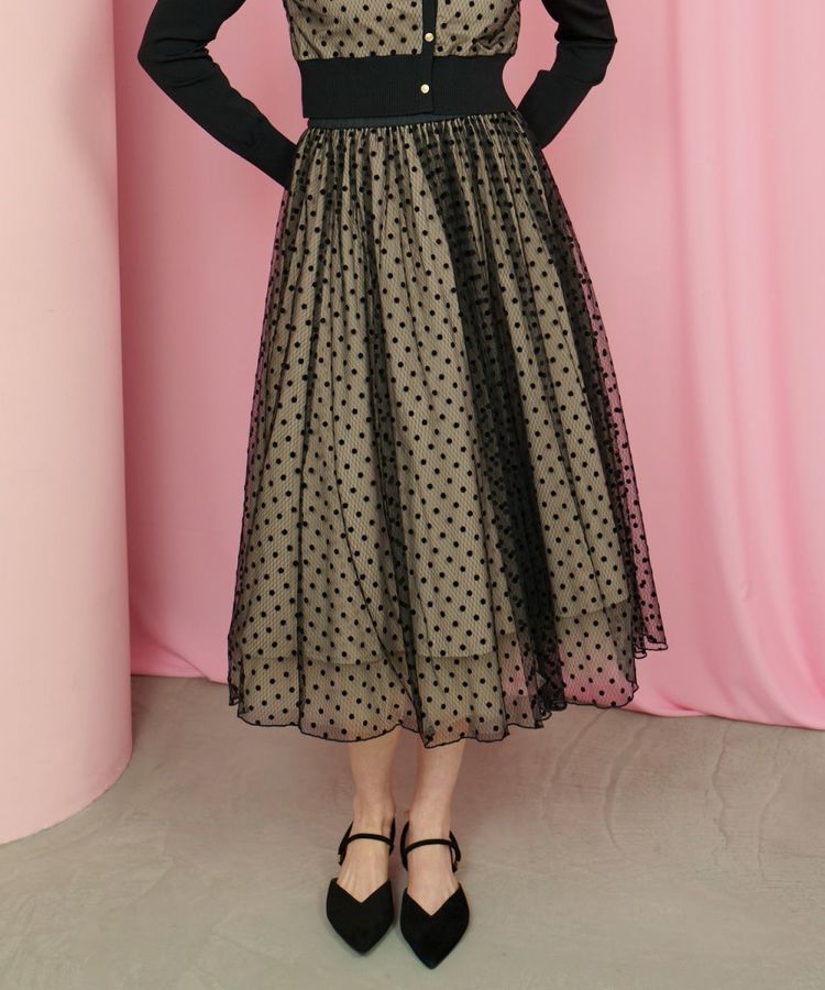 CORCOVADO / チュールドットフロッキー　フレアスカート(comming soon)