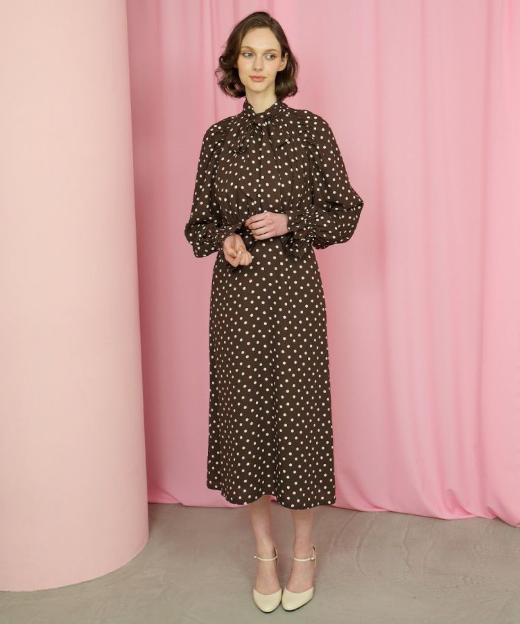 CORCOVADO / バックサテンアムンゼン ボウタイドットドレス