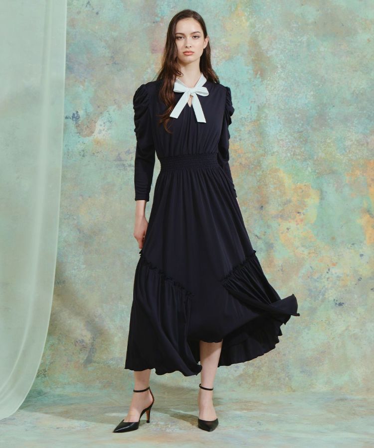 CORCOVADO / トリアセ バイカラーボウタイドレス