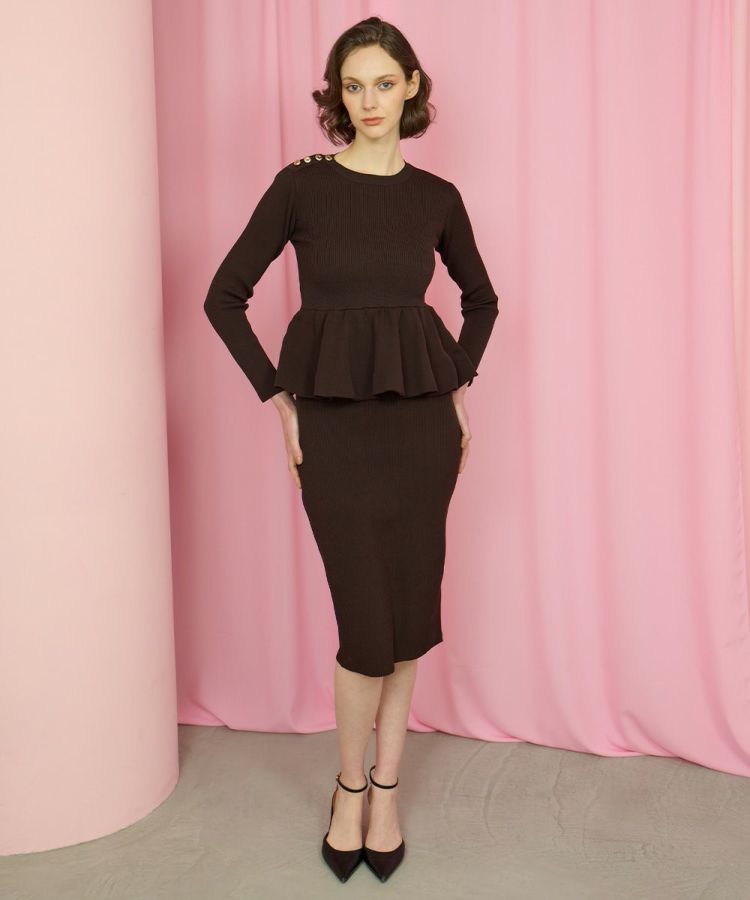 CORCOVADO / ペプラム ニットドレス