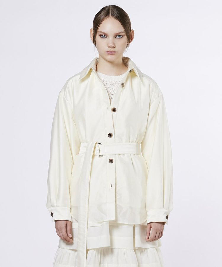 Sov. / シルクライク ベルトジャケット