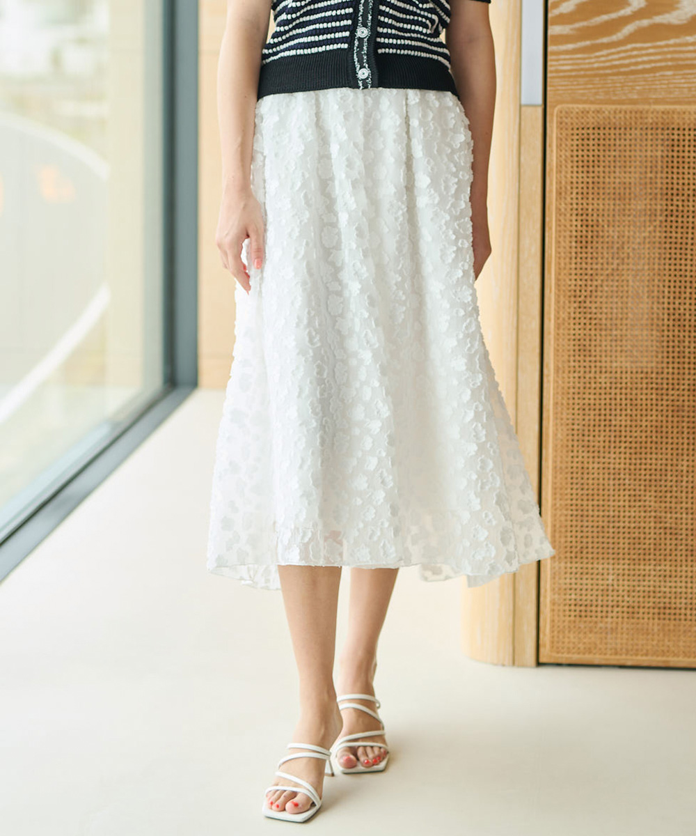 CORCOVADO/ フラワーカット ジャガードスカート